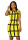 Women Plus Stripe Print Sleeveless Bodycon Dress Yellow 2047