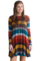 Rainbow Striped Long Sleeve Dress 118