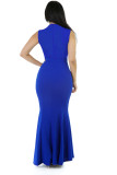 Rhinestone Sleeveless Bodycon Maxi Dress Blue 2079