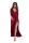 V-Neck 3/4 Sleeve Faux Wrap Maxi Dress Red 5068