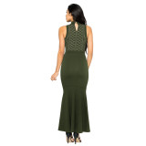 Women Occasion Maxi Dress Army Green 2221