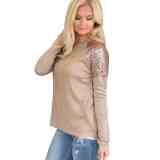 Women's Long Sleeve T Shirts With Sequins 131