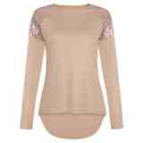 Women's Long Sleeve T Shirts With Sequins 131