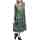 Long Sleeve Plaid Midi Dress Green 71206