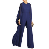 Blue Cocktail Jumpsuit With Sleeves 1592