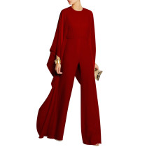 Red Cocktail Jumspuit With Sleeve 1592