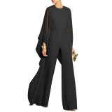 Black Cocktail Jumpsuit With Sleeves 1592