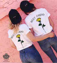 plus Size Best Friend T Shirts Design Yellow Rose 3921