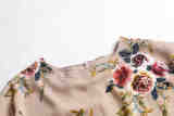 Plus Size Flared Sleeve Floral Abaya Maxi Dress Apricot 9071