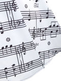 Cold Shoulder Music Notes Print Vintage Dress 18031