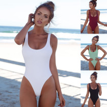 Sexy Backless Solid Color One Piece Monokini 11708