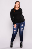 Plus Size Ripped Skinny Jeans 8005