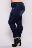 Plus Size Ripped Skinny Jeans 8005