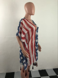 American Flag Kimono Cardigan 3201