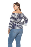 Plus Size Stripe Blouse 0093