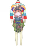 Floral Print Shirt Dress 5095