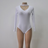 Long Sleeve Choker Women Bodysuit 9087
