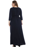 3/4 Sleeve Plus Size Maxi Dress 024