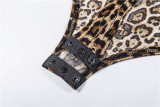 Long Sleeve Turtleneck Leopard Bodysuit 1730823