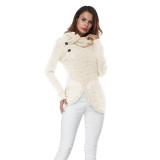 Cowl Neck Knit Wrap Pullover Sweater 8003