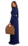 Long Sleeve Maxi Dress Blue 1888