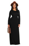 Long Sleeve Maxi Dress Black 1888