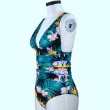 Floral Print One Piece Plus Size Bathing Suit YY27