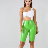 Candy Faux Leather Women Shorts 4536