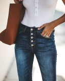 Button Fly Skinny Denim Jeans 9020