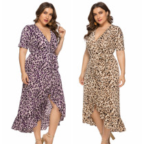 Leopard Print Plus Size Dress 0116