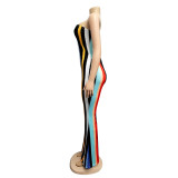 Colorful Striped Wide Leg Jumpsuit 3216