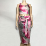 Two Piece Dye Tie Plus Size Dress 19260