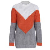 Color Block Pullover Sweater 2492