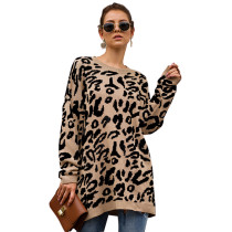 Leopard Print Pullover Sweater 3083