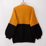 Color Block Loose Knitting Sweater 3102