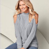Cold Shoulder Casual Sweater 5517