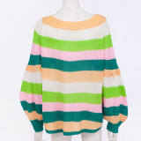 Colorful Striped Sweater Women 3072