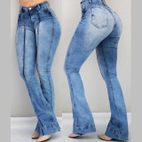 High Waist Flared Jeans Women 658