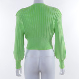 V Neck Crop Cardigan Sweater 1734508