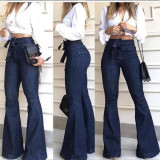 High Waist Bootcut Jeans Women 672
