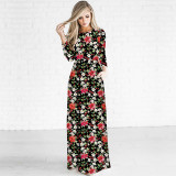 Fall Floral Long Sleeve Maxi Dress 80192005/006