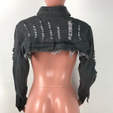 Women Crop Denim Jacket 6105