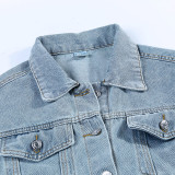 High Quality Fringed Oversized Denim Jacket Women 928014