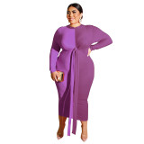 Long Sleeve Party Dress Big Size 19240P