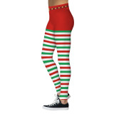 Women's Christmas Striped Belt Print Leggings BFY011 015