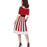 Christmas Striped Vintage Dress BEG015
