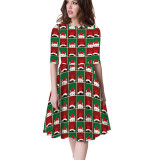 Santa Claus Print Christmas Dress BEG019 020