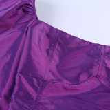 Ruched Back Purple Crop Top 96121