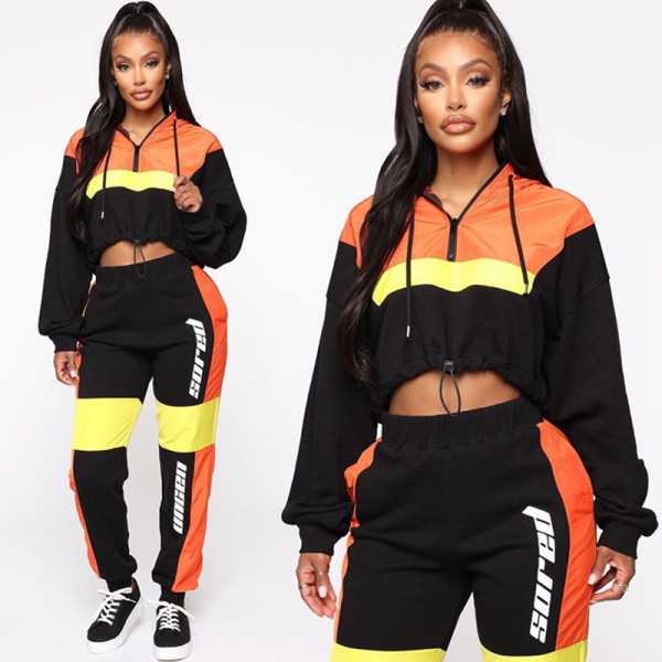 Women's Color Block Tracksuits Sports 5253