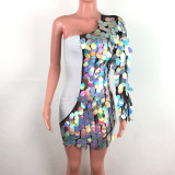 One Shoulder Sequin Dress 5310